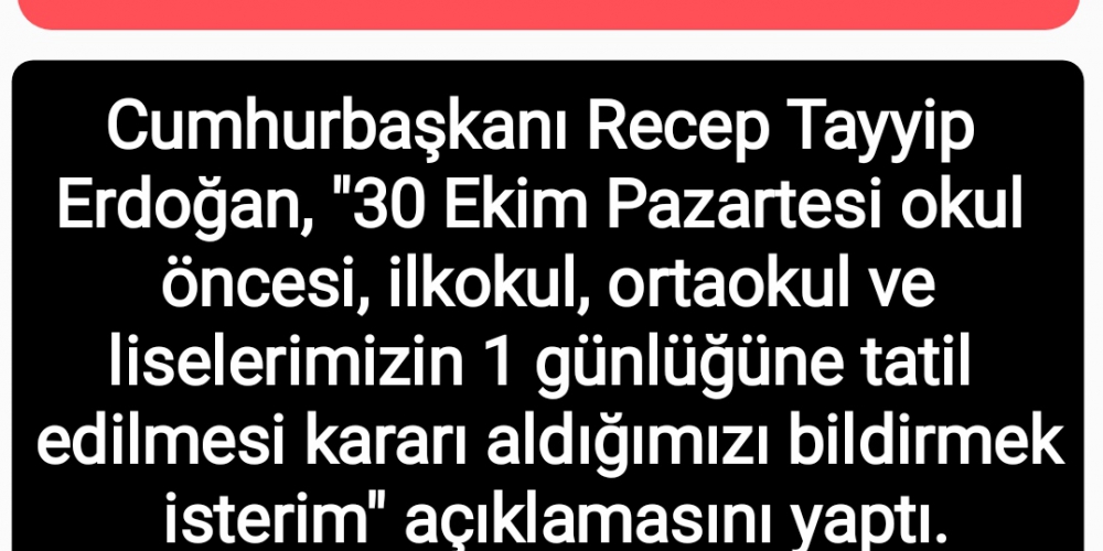 Okullara 100. yıl tatili