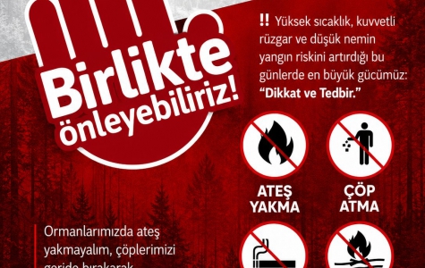 Yüksek Sıcaklık, Kuvvetli Rüzgâr ve Düşük Nemin Yangın Riskini Artırdığı Bu Günlerde En Büyük Gücümüz, Dikkat ve Tedbirdir....